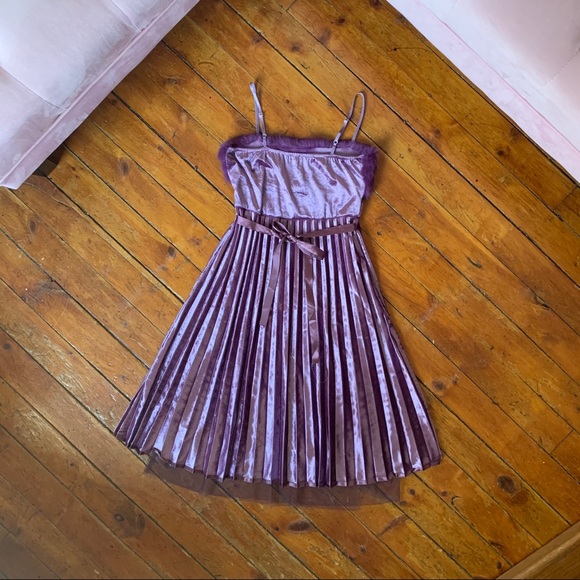 Vintage Violet Crush Velvet and Fur Dress - Picture 7 of 7